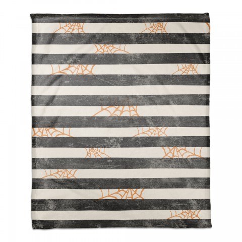 Spiderwebs and Stripes Pattern 50x60 Coral Fleece Blanket