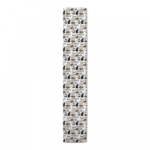 Amber and Black Vintage Halloween Pattern Runner