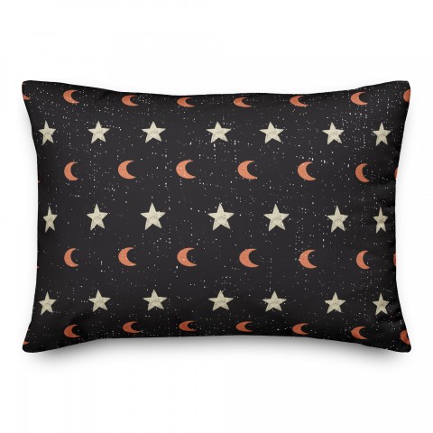 Moon and Stars Pattern 14x20 Spun Poly Pillow
