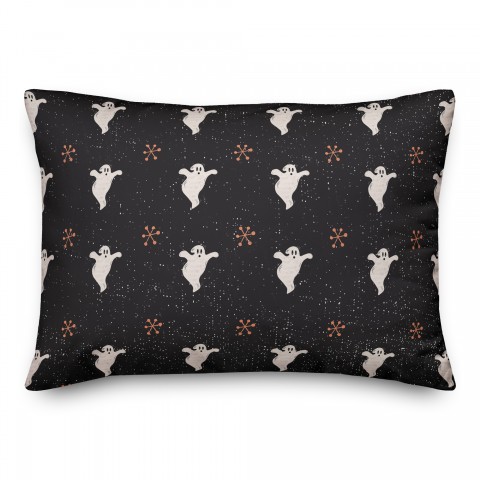Retro Ghost Pattern 14x20 Spun Poly Pillow