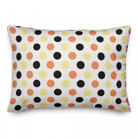 Retro Polka Dots Pattern 14x20 Spun Poly Pillow