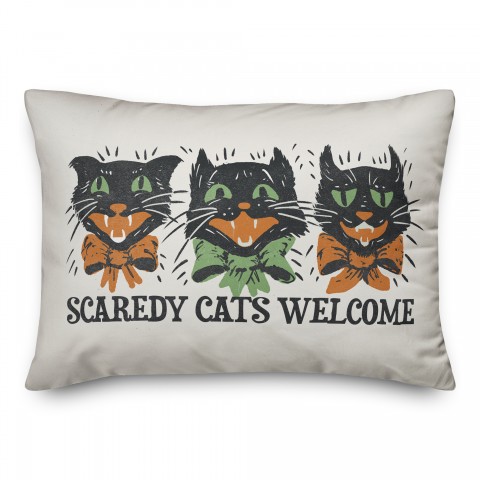 Scaredy Cats Welcome Retro 14x20 Spun Poly Pillow