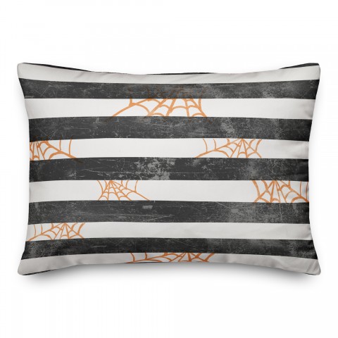Spiderwebs and Stripes Pattern 14x20 Spun Poly Pillow