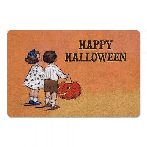 Vintage Halloween Trick or Treating Kids 27x18 Floor Mat