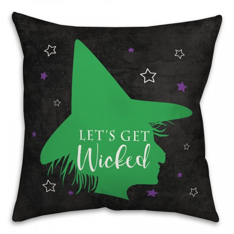 Lets Get Wicked Witch 18x18 Spun Poly Pillow