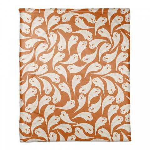 Ghost Pattern Orange 50x60 Coral Fleece Blanket