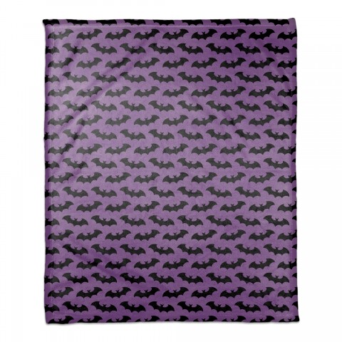 Bat Pattern on Purple 50x60 Coral Fleece Blanket