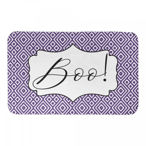 Boo Purple Ikat Pattern 34x21 Bath Mat