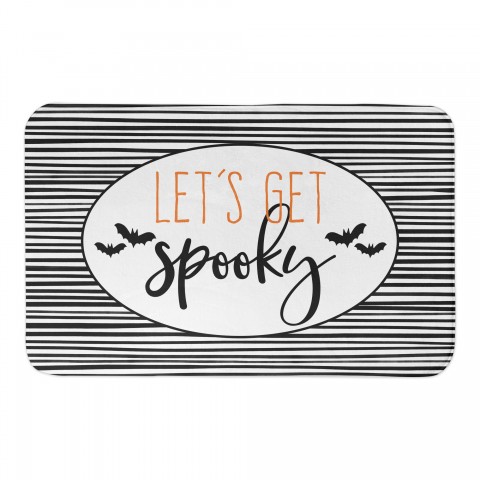Lets Get Spooky Black Stripes 34x21 Bath Mat