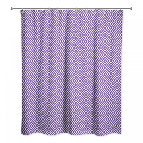 Purple Ikat Pattern 71x74 Shower Curtain