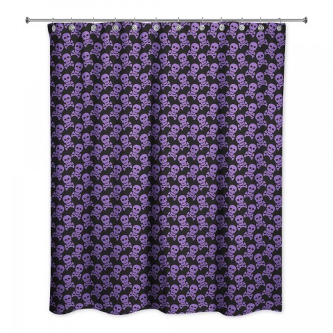 Skull and Crossbones Pattern 71x74 Shower Curtain