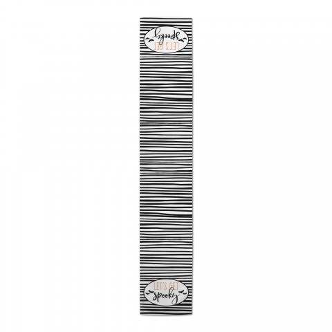 Lets Get Spooky Black Stripes 16x90 Poly Twill Table Runner