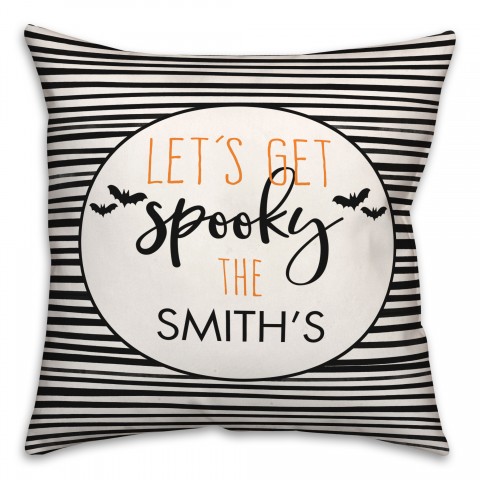 Lets Get Spooky Family Name 18x18 Personalized Spun Poly Pillow