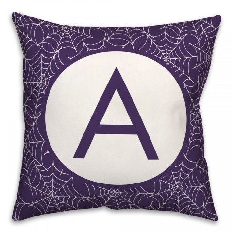 Spiderweb Pattern Monogram 18x18 Personalized Spun Poly Pillow