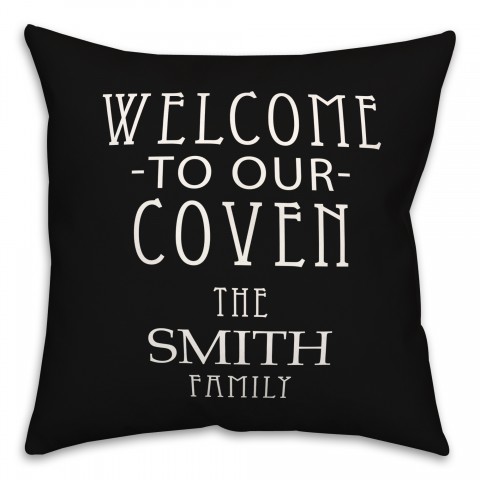 Welcome Coven Family Name 18x18 Personalized Spun Poly Pillow