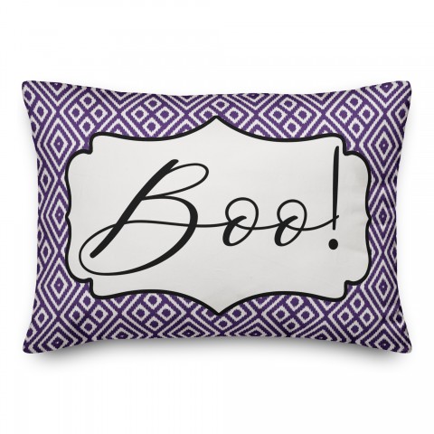Boo Purple Ikat Pattern 14x20 Spun Poly Pillow