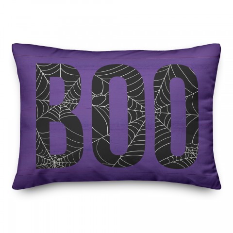 Boo Spiderweb Purple 14x20 Spun Poly Pillow