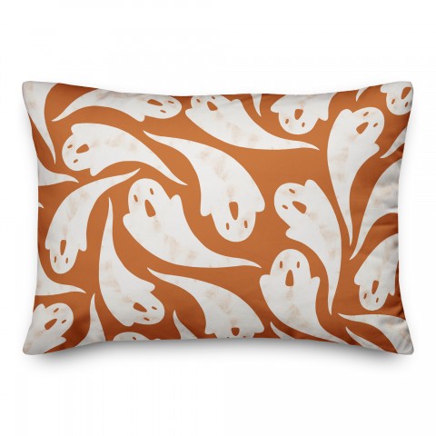 Ghost Pattern Orange 14x20 Spun Poly Pillow