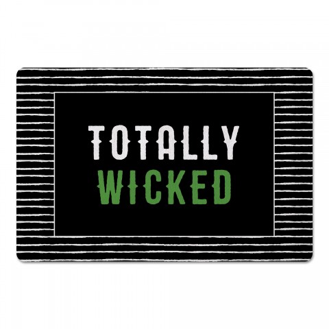 Totally Wicked Green Abstract Stripes 27x18 Floor Mat