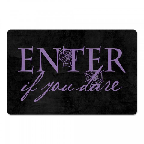 Enter If You Dare Black Purple 27x18 Floor Mat