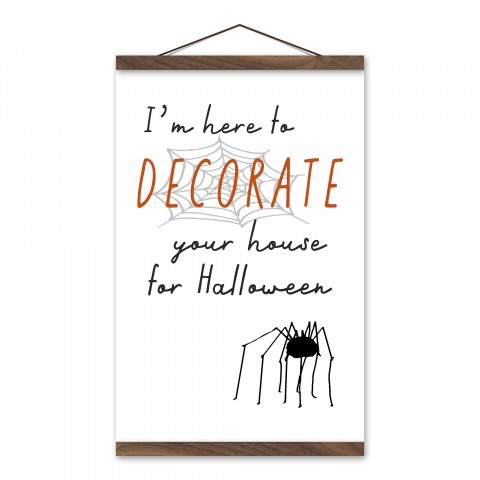 Here to Decorate 12x18 Teak Hanging Canvas