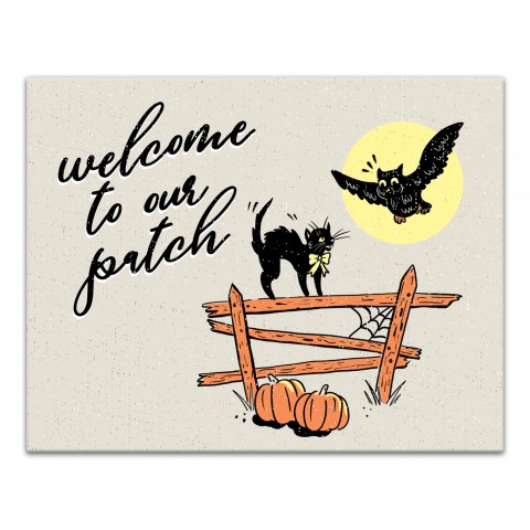 Retro Welcome to Our  Patch 11x14 Canvas Wall Art