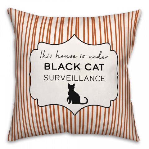 Under Black Cat Survelliance 18x18 Spun Poly Pillow