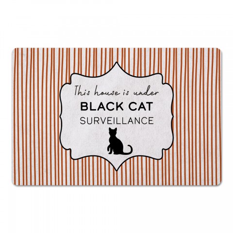 Under Black Cat Survelliance 27x18 Floor Mat