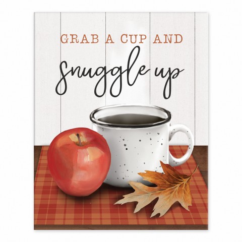 Grab a Cup Fall Scene 8x10 Tabletop Canvas