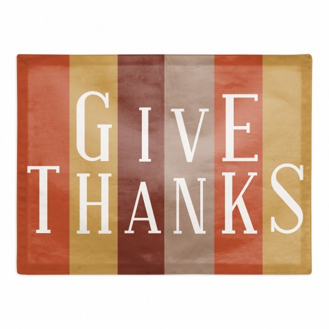 Give Thanks Stripes 18x14 Poly Twill Placemat