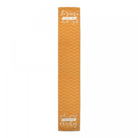 Fat Pants Orange Chevron 16x90 Poly Twill Table Runner