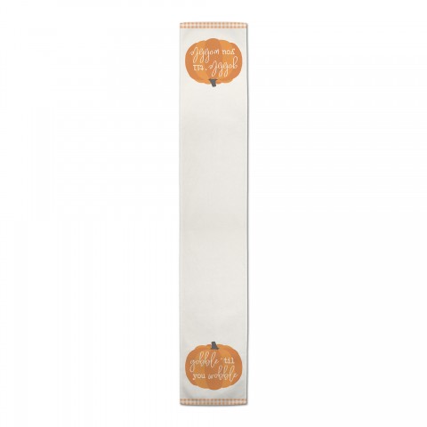 Gobble Wobble Pumpkin Plaid Pattern 16x90 Poly Twill Table Runner