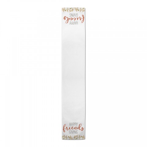 Happy Friendsgiving Gold Leaves 16x90 Poly Twill Table Runner