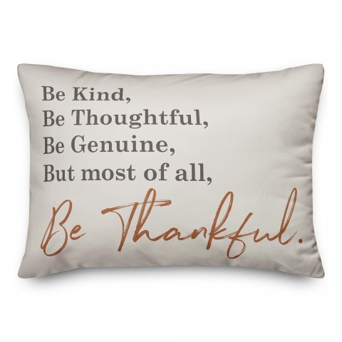 Thankful Typography 14x20 Spun Poly Pillow
