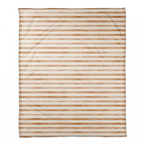 Dark Orange Ochre Watercolor Stripes 50x60 Coral Fleece Blanket