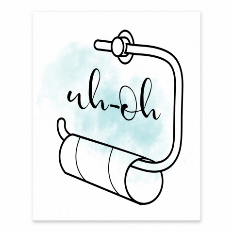 Uh Oh Out of TP 8x10 Tabletop Canvas