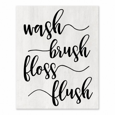 Wash Brush Floss Flush 8x10 Tabletop Canvas