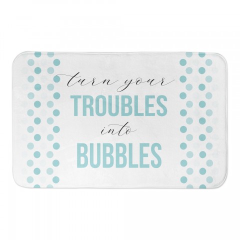 Blue Dots Troubles Bubbles 34x21 Bath Mat