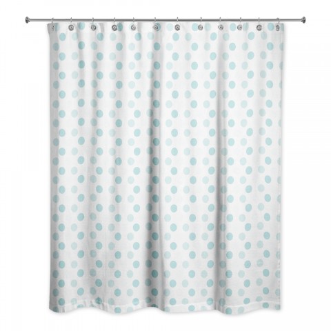 Blue Bubble Polka Dots 71x74 Shower Curtain