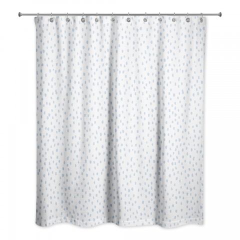 Falling Raindrops Blue 71x74 Shower Curtain