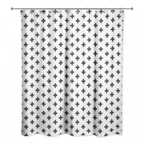Swiss Cross Pattern 71x74 Shower Curtain