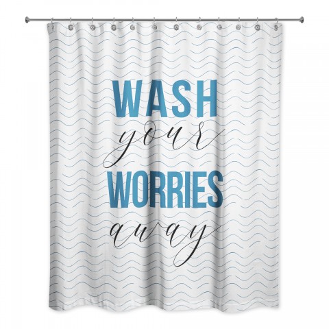 Wash Your Worries Away 71x74 Shower Curtain