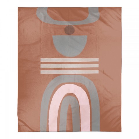 Terra Cotta Abstract 50x60 Sherpa Fleece Blanket