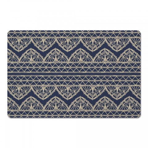 Boho Lace Pattern Navy 27x18 Floor Mat