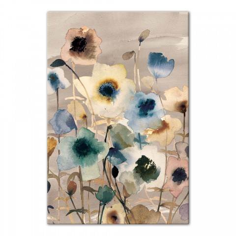 Organic Watercolor Floral Muted 20x30 Canvas Wall Art