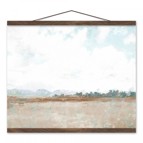 Soft Transitional Abstract 20x16 Teak Hanging Canvas