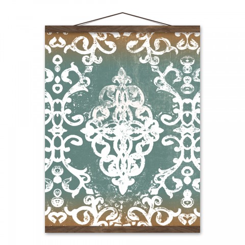 Symmetrical Vines 16x20 Teak Hanging Canvas