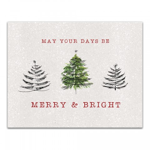 Speckle Sketch Christmas Trees 11x14 Canvas Wall Art