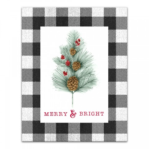 Merry and Bright Pine 11x14 Canvas Wall Art