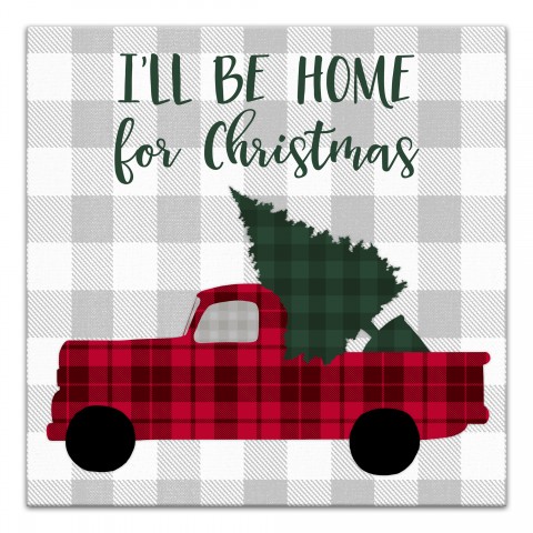 Christmas Tree Truck 20x20 Canvas Wall Art